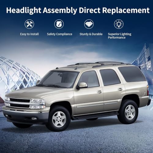 AUTOSAVER88 Headlight Assembly Compatible with 1999-2002 Silverado Chrome - color: OE - Chrome/Amber/Clear