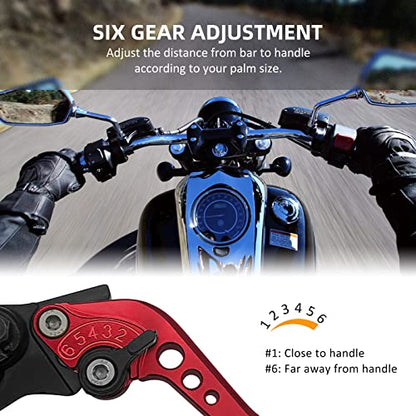 M MATI Upgrade Universal 7/8" 22mm Handlebar Brake Master Cylinder Clutch Lever Set Left & Right Motorcycle Levers Compatible with Yamaha Honda Kawasaki Suzuki Harley(RED) - color: Red