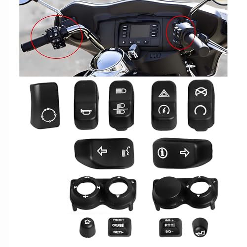 Plastic Motorcycle Switch Housing Button Caps Hand Control Switch Buttom Covers Fit for Harley Touring Electra Glide Street Glide Road King Ultra Limited FLHT FLHX FLHR 2014-2023