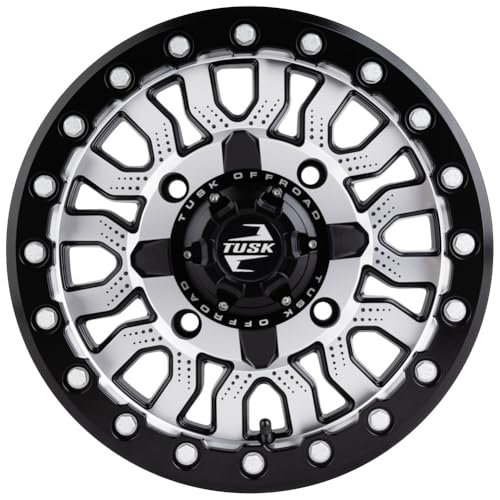 4/156 Tusk Fremont Beadlock Wheel 15x7 Compatible with Polaris RZR XP Turbo 2016-2026 /Yamaha YXZ 1000 2019-2026 (Machined/Black, Offset 5.0 + 2.0) - color: Machined/Black, size: Offset 5.0 + 2.0