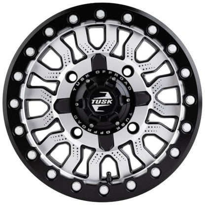 Tusk 4/156 Fremont Beadlock Wheel - 15x7, 4.0+3.0, Machined/Black - color: Machined/Black, size: Offset 4.0 + 3.0