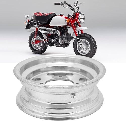 8in Motorcycle Front Cast Wheel Rim for 2.5‑8 Tires, Aluminium Alloy Polished Front Wheel Vacuum Rim Wheel for Monkey Z50 Q50 Front Wheel Replacement