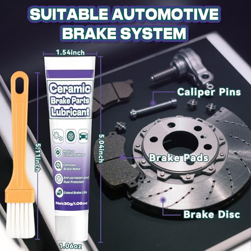 AstraVox Anti-Seize & Squeal Ceramic Brake Grease for Automotive with Brush