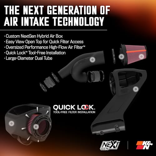 K&N NextGen Cold Air Intake System: High-Flow Cotton Filter: Compatible with 2021-2026 FORD F150; F150 Raptor; 50-2617 - style: NextGen