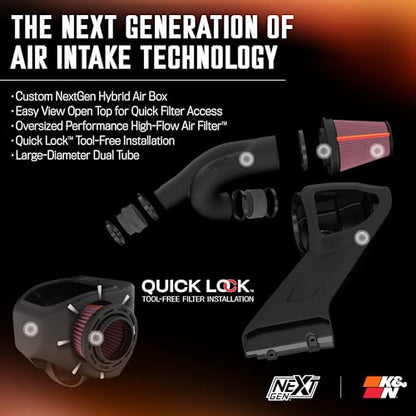 K&N NextGen Cold Air Intake System: High-Flow Cotton Filter: Compatible with 2021-2026 FORD F150; F150 Raptor; 50-2617 - style: NextGen