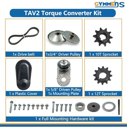 30 Series Torque Converter 3/4" Bore Fit for Predator 212cc Engine CVT Clutch 10T #40/41/420 & 12T #35 Chain Replacement Go Kart Mini Bike Manco Comet TAV2 30-75 Drive Belt Pulley Parts Kit. - size: 3/4" Bore CVT Clutch kit