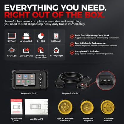 Launch CRP129HD Heavy Duty Truck Scanner with DPF Regen & 7+ Resets