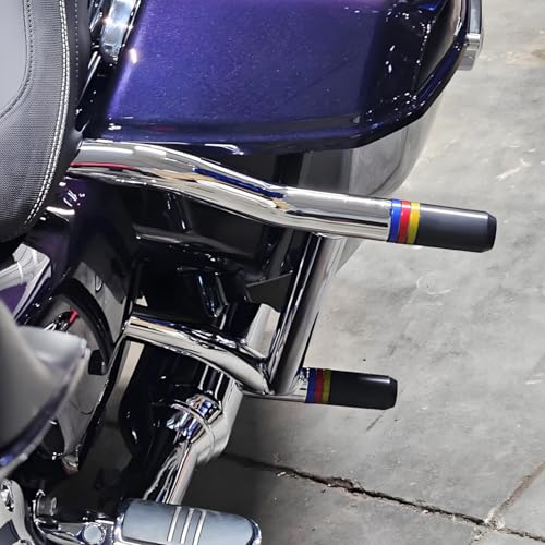 Saddlebag Guard Crash Bar Tip Over Saddle Bag Crash Bar Fit for Harley Street Glide FLHX Road Glide FLTRX Road King FLHR Electra Glide Ultra Limited CVO 09-25 Decorative Spacers Coloured - style: Saddlebag Guards with Decorative Spacers Coloured