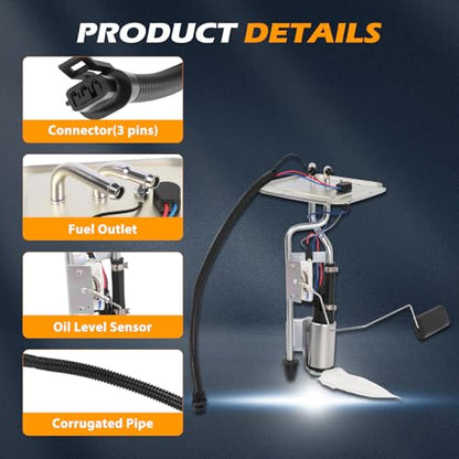 SP736H Fuel Pump Module Assembly Suitable for 1991-1995 Wrangler 2.5L/4.0L OE 5003861AA, 52018391, 52018407 - size: SP736H-size: 42cm
