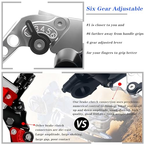 Universal Motorcycle 7/8" 22mm Handlebar Brake Master Cylinder Clutch Lever CNC Left & Right Set Compatible with Honda Kawasaki Suzuki Yamaha（ Piston Diameter 12.7mm (Silver) - color: Silver