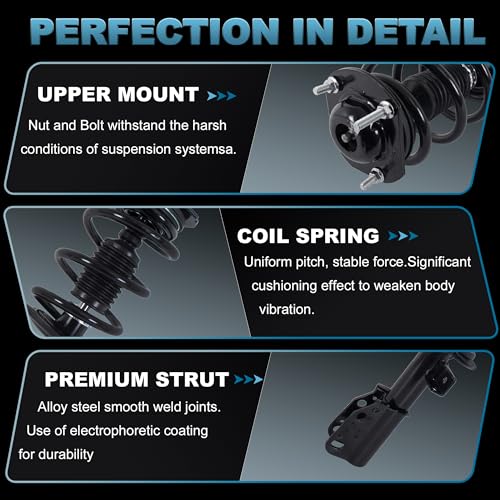 Front and Rear Struts Complete Assembly Compatible with 2009-2012 Chevy - size: 172518