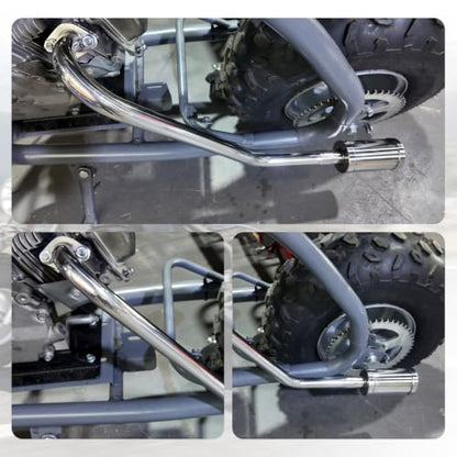 212cc Long Exhaust Pipe with Muffler for Predator 224cc for Coleman CT200U - color: Silver