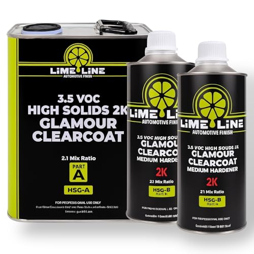 LiME LiNE 2K High Solids Gloss Clearcoat Kit - 2:1 Mix Ratio - UV Resistant Automotive Clear Coat - High Build Glamour Finish (B. 1.5 Gallon Kit) - color: B. 1.5 Gallon Kit