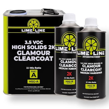 LiME LiNE 2K High Solids Gloss Clearcoat Kit - 2:1 Mix Ratio - UV Resistant Automotive Clear Coat - High Build Glamour Finish (B. 1.5 Gallon Kit) - color: B. 1.5 Gallon Kit