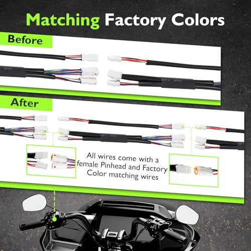 Mofun 16" Handlebar Wiring Extension Fit for Harley Softail Touring - style: 16"