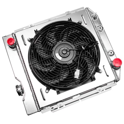 Ford 8N Radiator for Ford 1960-1966 Ford Mustang Comet Falcon Ranchero V8 - size: 3-Row Radiator Fan Combo
