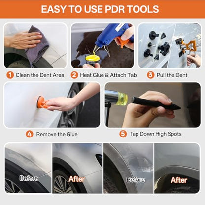 Paintless Dent Repair Kit for Car, PDR Paintless Dent Removal Tools