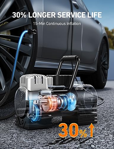 AstroAI Tire Inflator Portable Air Compressor 12VDC Tire Pump Digital Gauge