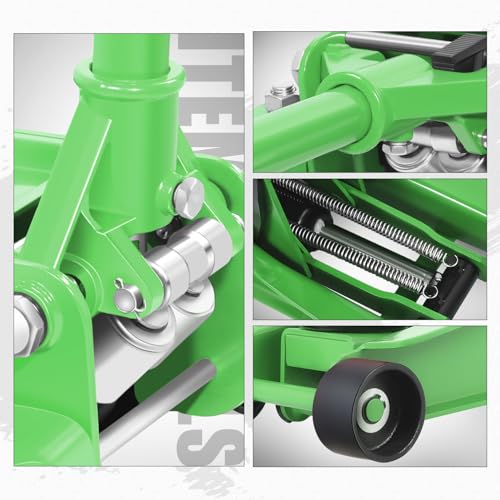 PM PERFORMOTOR Low Profile Hydraulic Trolley Service/Floor Jack, 4 Ton (8000 lbs) Capacity, Lifting Range 4.5"-20", Green,PM-TOL-FJ40-GR - color: Green