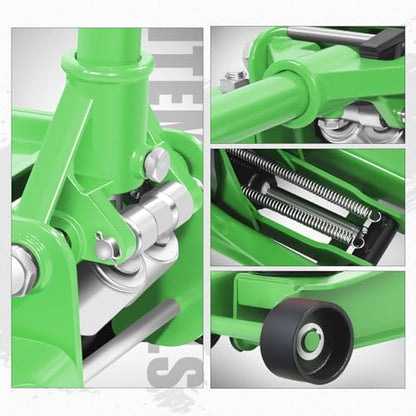 PM PERFORMOTOR Low Profile Hydraulic Trolley Service/Floor Jack, 4 Ton (8000 lbs) Capacity, Lifting Range 4.5"-20", Green,PM-TOL-FJ40-GR - color: Green