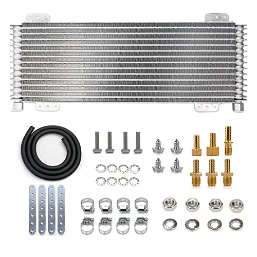 Transmission Cooler 40,000 GVW Trans Cooler Low Pressure Drop LPD47391 with Mounting Hardware 47391 Silver - color: silver