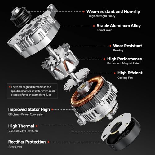 New Alternator Fit for L4 2.5L Nissan 2007-2012 Altima, 2007-2012 Sentra, 2011-2013 Rogue, 2014 2015 Rogue Select, Replacement for 11258, 23100-JA02A, TG12C032, AVA0074, TG12S217, 11258N