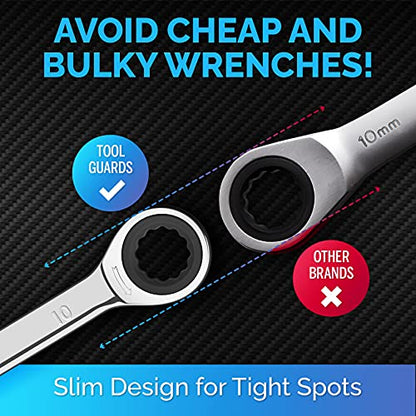 Ratcheting Wrench - Slim Profile - Ratchet Wrench, 10 mm Wrench - size: 10 mm