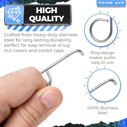 Wheel Lug Nut Cap Cover & Center Cap Removal Tool Set- Plastic & Stainless Steel Lug Nut Pullers Compatible/Replacement for Audi BMW Mercedes Mini Tesla VW - Easy to Use - Toolbox Essentials - size: Removal Tool Set