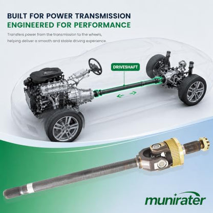 munirater Front Driver Side Left U-Joint Axle Shaft Replacement for R-a-m 1500 1994-2001