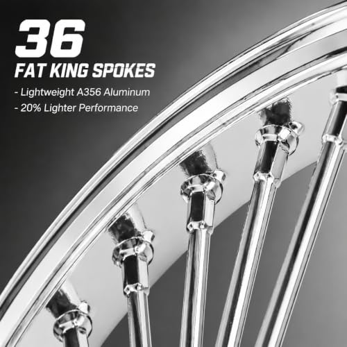 TOFR 18x3.5 Fat Spoke Chrome Front Wheel For Harley Softail Choppers 00-22 - color: Chrome, size: Front:18x3.5