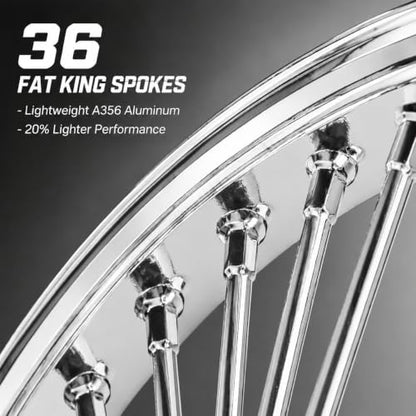 TOFR 18x3.5 Fat Spoke Chrome Front Wheel For Harley Softail Choppers 00-22 - color: Chrome, size: Front:18x3.5