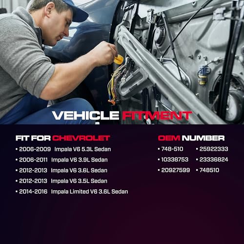 Rear Driver Side Power Window Regulator with Motor (2 Pins) Fit for 2006-2013 Chevy Impala, 2014-2016 Chevrolet Impala Limited Sedan, 748-510 - size: Rear Driver (LH)