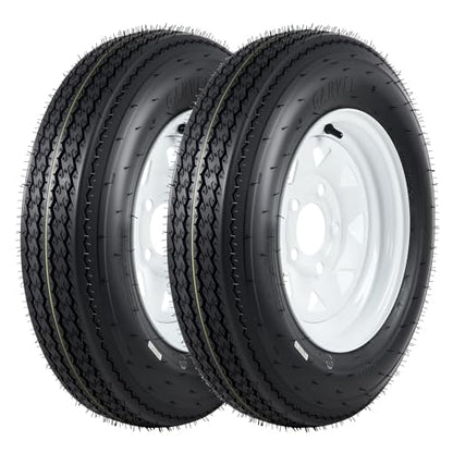 GarveeTech 5.30-12 Trailer Tire and Wheel Assembly, 5 Lug, Set of 2 - size: 5.30-12, style: 5 Lug