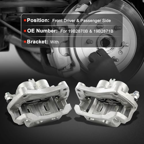 cciyu Front Left & Right Disc Brake Calipers With Bracket 19B2870B 19B2871B - size: Front[19B2870B+19B2871B]