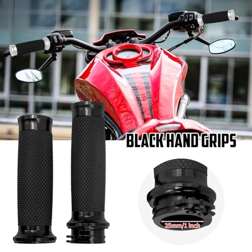 1 Inch Cable Throttle Handlebar Grips Motorcycle Hand Grips - color: #5 Black