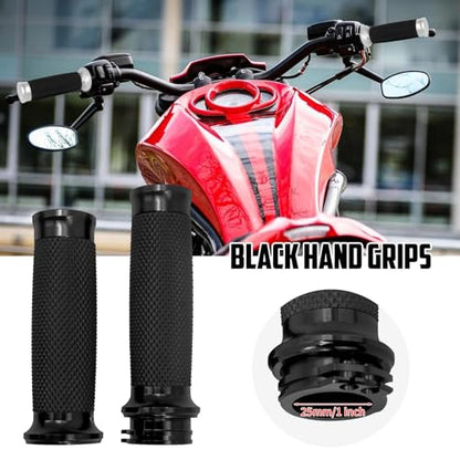 1 Inch Cable Throttle Handlebar Grips Motorcycle Hand Grips - color: #5 Black