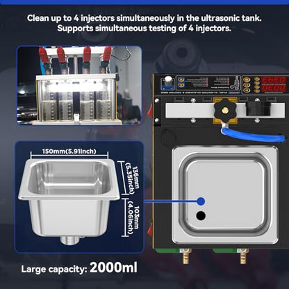 AUTOOL Fuel Injector Cleaner Tester Machine Ultrasonic Heating Cleaning