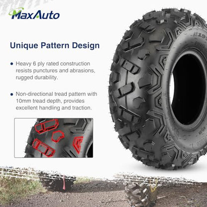 MaxAuto 19x7-8 ATV Tires 19x7.00-8 Mini Bike Tires AT19x7-8 Tire 19x7x8 UTV Off-Road Tire, 6Ply Tubeless, Set of 2 - size: 19x7-8