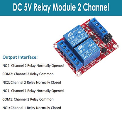 4pcs DC 5V Relay Module 2 Channel Relay Board with Optocoupler Support High or Low Level Trigger - size: 2 Channel - 5V