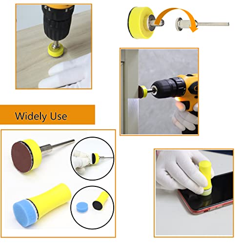 1inch Sandpaper 40-7000grit Sanding Disc with Shank Backer Plate and Soft Foam Buffering Pad Grinding Abrasive Sponge Sanding Disc Pad Kit for Wood Metal Mirror Jewelry Car 132PCS - style: 1inch-131pcs