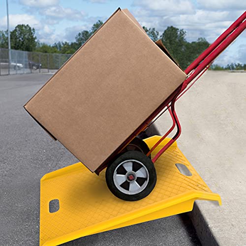 Stalwart Heavy Duty Curb Ramp, Yellow - size: Heavy Duty