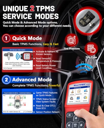 Autel TS508WF TPMS Programming Tool, 2026 WiFi Ver of TS508 TS501PRO TS408S, Tire Pressure Monitor, Program MX-Sensors 315/433MHz, Relearn Activate All Sensors, TPMS Scan Tool Read & Clear DTCs