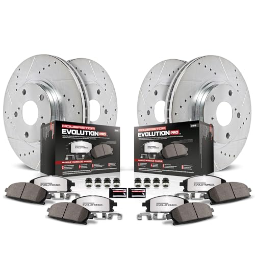 PowerStop Z26 Evolution Pro Muscle Brake Pad Rotor Kit Front Rear K2853-26 - style: Rotors + Pads