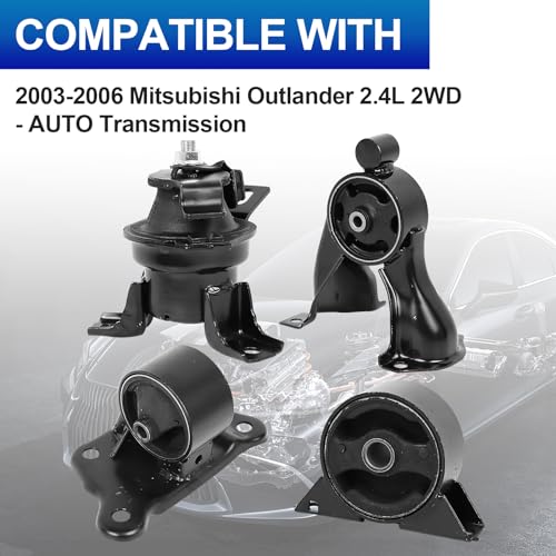 4PCS Engine Motor Mount Set for 03-05 Mitsubishi Outlander 2.4L FWD Auto - size: 2003-2005 Mitsubishi Outlander