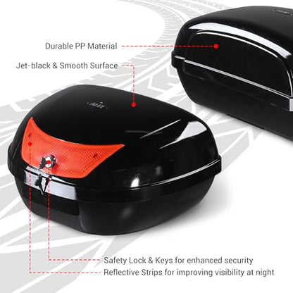 Yescom 50L Universal Motorcycle Tour Tail Box Scooter Trunk Storage w/Lock - size: 50L
