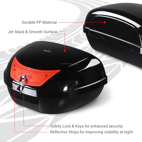 Yescom 50L Universal Motorcycle Tour Tail Box Scooter Trunk Storage w/Lock - size: 50L