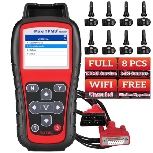Autel MaxiTPMS TS508WF Kit, TPMS Programming Tool& 8 Rubber Valve MX-Sensor