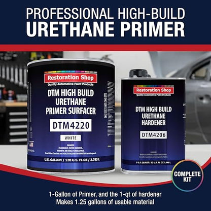 1.25 Gallon 2K High Build Primer Automotive Paint Kit - 1 Gal. White - color: White, size: 128 Fl Oz (Pack of 1)