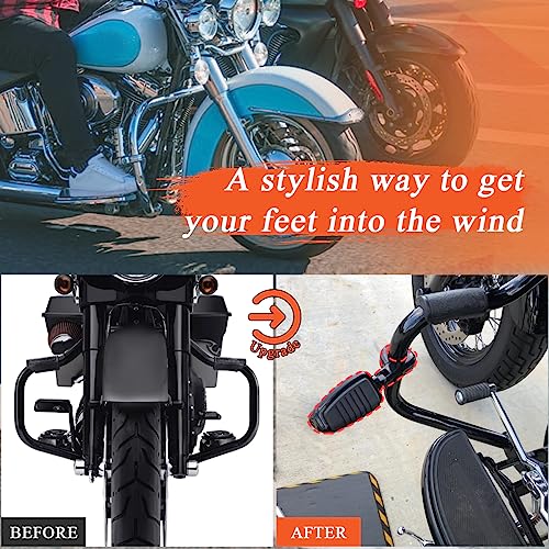 FOVPLUE 1.25" Highway Footpegs, for Harley Touring Softail Dyna Sportster - color: Chrome