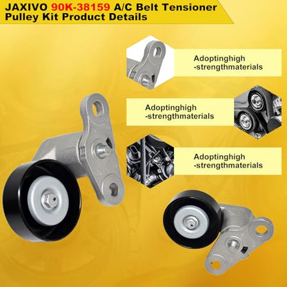 90K-38159 A/C Belt Tensioner Pulley Kit Compatible with 03-06 Escalade ESV Express 2500 Van Yukon Denali,99-08 Silverado Sierra 1500 2500HD,03-07 H2,00-08 Yukon XL 2500 Replace 4K378 12562065